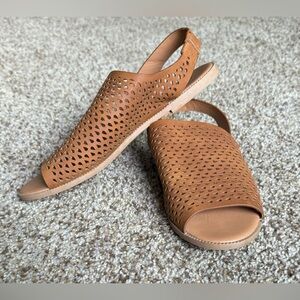 Qupid Tan Open Toe Women's Sandals - Size 8